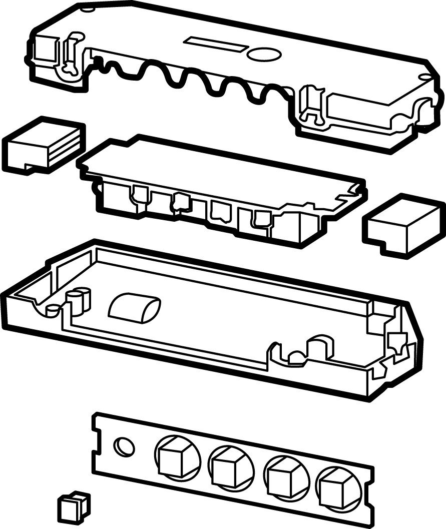 Boutons de commandes argentées 4 touches